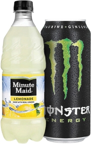 Lemonade and Monster energy drink